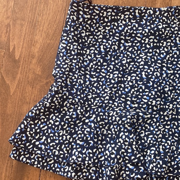 Design Lab Cheetah Print Skirt Navy size Large - Picture 2 of 8